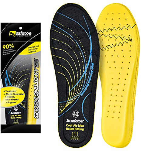 SAFEYEAR Semelle en mousse de mémoire confortable pour hommes et femmes, pied plat orthopédique, semelle en fasciite plantaire, support d'arc, chaussures de sport et bottes de travail