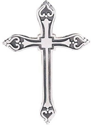 Ardour 24,1 cm Antik-Silber- und Schwarz-Wandkreuz für Heimdekoration. Dekorative Kreuze aus Metall. Kreuz für Wand der Kreuze, religiöse Heimdekoration