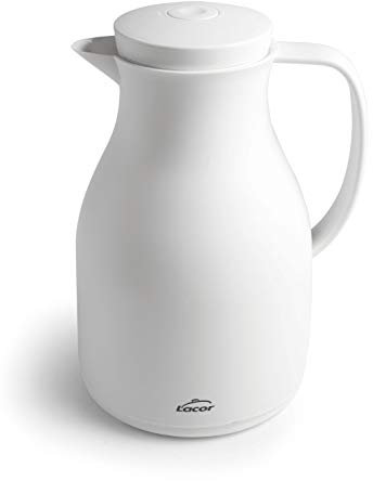 LACOR 62579 Jarra termo libre de BPA con doble pared y capa de vidrio en el interior, Blanco, 1.50 l