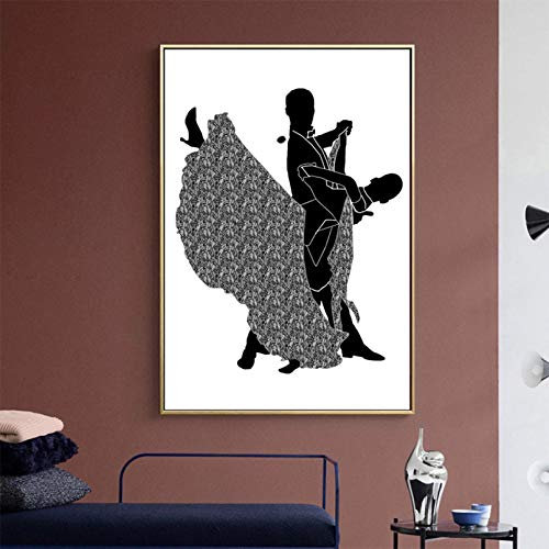 N/A Dekorative Drucke aus Leinwand Tango Tanz Ölgemälde Bild Poster Leinwand Druck Gemälde Wandkunst Wohnzimmer Home Decoration-50x70cm