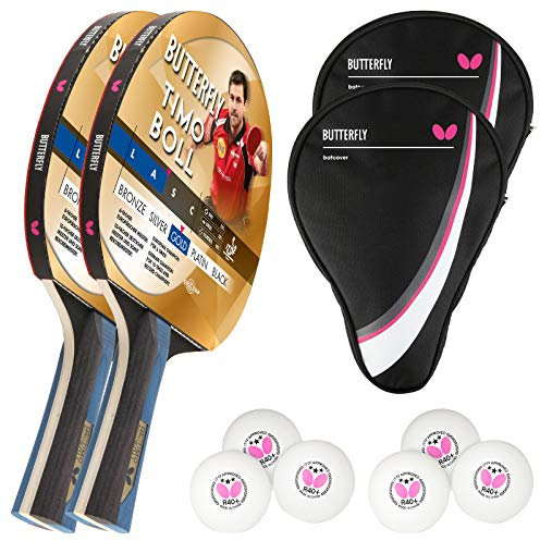 Butterfly® Timo Boll Gold Tischtennisschläger | Tischtennis Racket Bat TT Profi Wettkampfschläger für geüpte Spieler | hohe Qualität | ITTF zertifizierter Pan Asia Belag | konkave Griffform