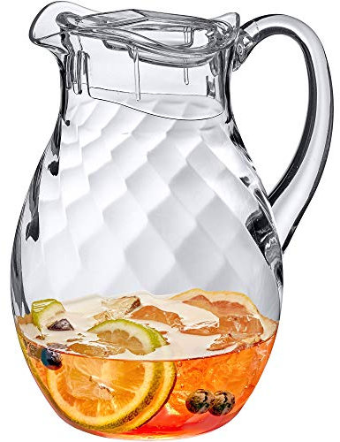 Amazing Abby - Bubbly Whirly – Acryl-Krug (2041 ml), transparenter Kunststoff-Wasserkrug mit Deckel, Kühlschrankkrug, BPA-frei, bruchsicher, ideal für Eistee, Sangria, Limonade, Saft, Milch und mehr