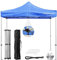 Gazebo Pieghevole da Giardino 3x3m, Alluminio, Impermeabile, Resistente ai Raggi UV, Chiusura a Fisarmonica, Altezza regolabile, Picchetti + Sacca Trasporto + Corde Incluse, Colore Blu