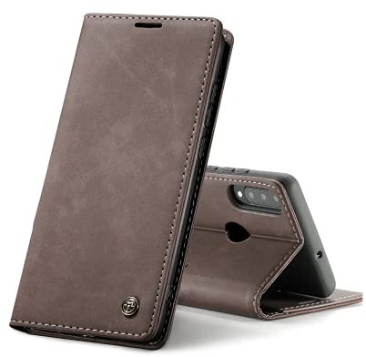Chocoyi Schutzhülle aus Leder für Huawei P30 Lite, Schutzhülle aus PU-Leder, Brieftasche, Magnetverschluss, Kartenschlitze, Standfunktion, Kaffeebraun