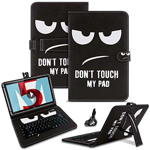 NAUC Tastatur Hülle kompatibel für Huawei MediaPad M5 / Pro Tasche QWERTZ Bluetooth Schutzhülle Keyboard kabellos deutsche Tastatur QWERTZ Layout Case 10.8 Cover, Farben:Motiv 2