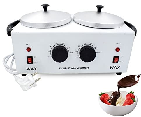 Leomix Chocolate Melting Pot | Professional Chocolate Tempering Machine with Manual Control | Heated Chocolate Butter, Cheese, Cream, Candy, Milk, Coffee - Double Pot