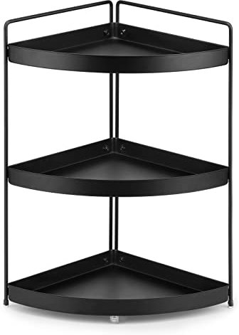 Eckregal 3 Ebenen Gewürzregal Organizer Küche Badezimmer Arbeitsplatte Parfümtabletts für Kommode Kosmetik Makeup Organisation und Aufbewahrung stehendes Regal platzsparender Halter schwarz