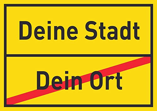 HB-Druck Ort und Ortsende Schild mit Wunschtext Ortsschild A6 (105x148mm)