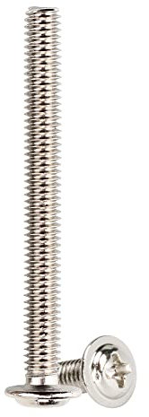 WELLOCKS Cabinet Handle | M4×40mm Machine Screws Assortment | Pan Washer Head Metal Phillips Screws Kit | for Cabinet Drawer Cupboard Closet Pulls Knobs (D15040) | Silver | 25 PCS