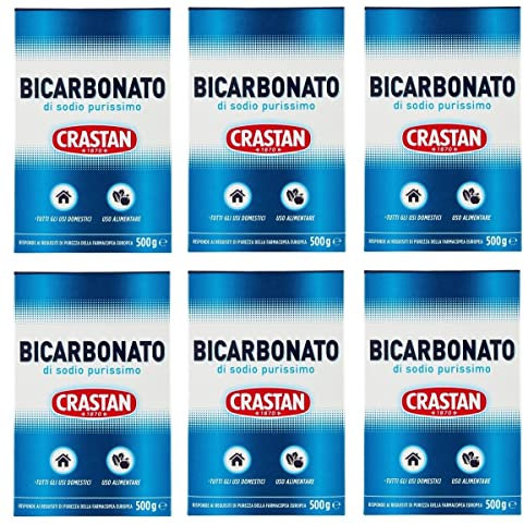 6x Crastan Bicarbonato di sodio purissimo reines Natriumbicarbonat für den Heimgebrauch und für Lebensmittel 500g