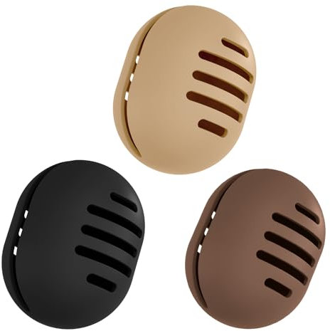 Fauxomor Lot de 3 Respirant Porte-éponge de Maquillage pour les Voyages,Support Eponge Maquillage en Silicone Incassable,étui Portable pour tous Les Types Beauty Blender,Noir+Café+Kaki