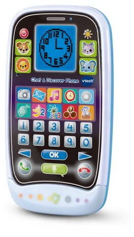 VTech Chat & Discover Phone, Pädagogisches Spielzeugtelefon für Kinder, Spielzeughandy mit Spielen & Apps, Lichtern und Musik, Kindertelefon mit Zahlen, Elektronisches Spielzeug für 2, 3+ Jahre,