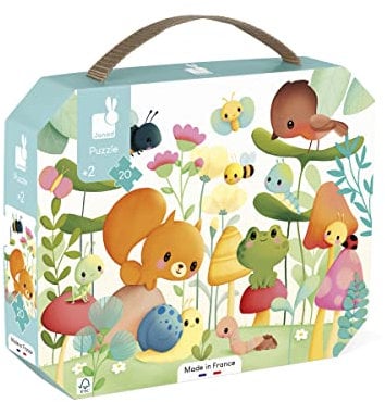 Janod - Puzzle - Meine Gartenfreunde - 20-teiliges Puzzle - Geduld und Fingerfertigkeit - FSC-Zertifiziert - Made in France - Ab 24 Monate, J02575