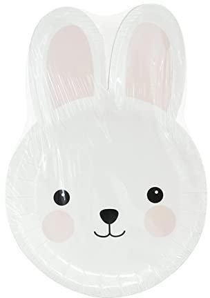 BinaryABC Osterhasen-Pappteller, Oster-Dessertteller, Osterpartyzubehör, Geschirr-Set, 8-teilig