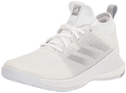 adidas Crazyflight Damen Hallenschuhe, Weiß/Silber Metallic/Grau, 8.5