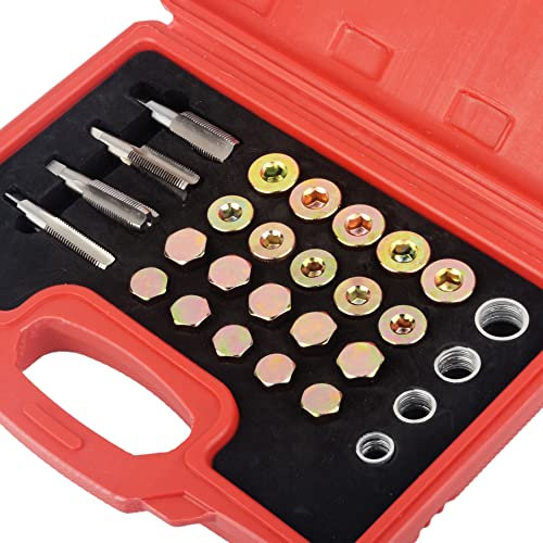 DAYUAN 64pcs M13 - M20 Oil Pan Thread Repair Kit Sump Gearbox Drain Plug Tool Set
