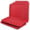 LEXININ 5 Pack 41 x 30cm Red Plastic Food Serving Trays, 16 x 12 Inch Rectangle Restaurant Plastic Fast Food Trays for Dinner, Food
