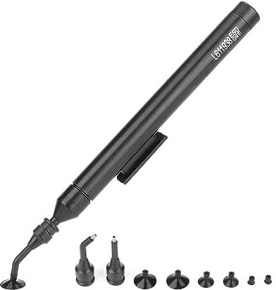 Vakuum-Saugstift, Manueller Löt-Sauger, Saug-Pick-Up-Werkzeug, Löt-Pick-Up-Tools-Set mit 2 Spitzen und 6 Saugnäpfen für IC SMD SMT Precision Small Electronic Components