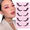 Glowing Win Faux Cils Naturel 3D Fox Eye Lashes 5 Paires Cat Eye Lashes Doux Faux Cils Yeux de Chat Oeil Moelleux faits à la main Angel Winged Reutilisable Fake Eyelashes
