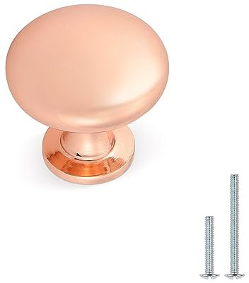 Probrico 6 Pack Kupfer Schrank Türknöpfe Möbel Schublade Griff Pilz Küche Schrank ziehen Durchmesser 30 mm poliert Rose Gold