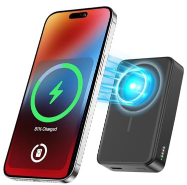 NEWDERY 20000mAh Batería Magnética Cargador Portátil PD 20W Carga Rápida, Banco de Alimentación Inalámbrico con Cable USB C para iPhone 15/14/13/12/Pro MAX/Pro/Plus/Mini