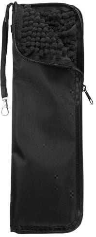 Uxcell Wet Umbrellas Bag 14.2x5 Thicker Chenille Folding Umbrellas Sleeve Cover Portable Waterproof Case for Storage Carry Travel Home Outdoor, Black