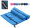 damoguin 3er-Set Mikrofaser Handtuch, Groß (180 * 80cm) & 2 Stück Klein (80 * 40cm) Schnelltrocknende Microfaser Fitness Handtücher, als Sporthandtuch, Strandtuch, Badetuch und Reisehandtuch (Blau)