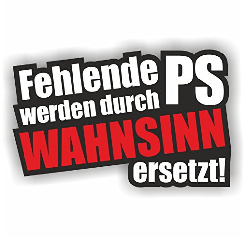 Folien-Zentrum - 2x Fehlende PS 11 x 7 cm - hochwertiger Aufkleber - OEM & JDM Auto Sticker - Lustige Aufkleber für Auto - Stickerbomb - Made in Germany (2)