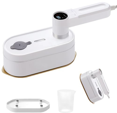 Travel Iron Portable Clothes Steamer, YONGYAO Handheld Steamer for clothing, horizontal and vertical steamer, 1200W, 10S fast heat-up, 100ML water tank, LCD screen Iron for Home, Office, Travel