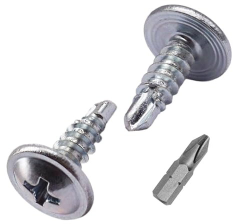 SKIR'CO (250 pièces) Vis Autoperceuses Zinguées 3,9 x 13 mm, Vis à Tôle, DIN 7504 T, Vis à Tête Bombée Modifiée PH