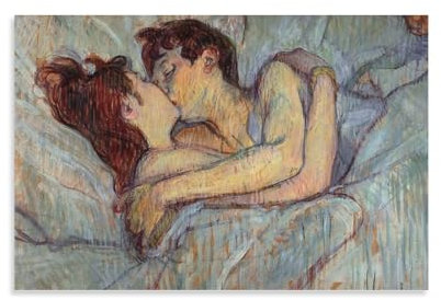 TINCHEW Poster mit Aufschrift In Bed The Kiss by Henri De Toulouse-Lautrec, Wandkunst, Gemälde, Tapisserie, Druck, Wandteppich, Kunstwerke, Schlafzimmer, Wohnzimmer, Dekoration, 40 x 60 cm