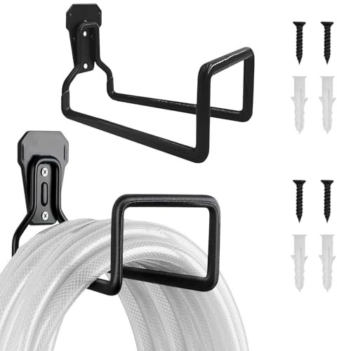 2 Stück Schlauchhalter, Schlauchhalter Wand, Gartenschlauch Halterung, Gartenschlauch aufhängung Gartenschlauchhalter Wandmontage für Gartenschlauch Schlauchhalter wagen Schlauch Wandhalterung