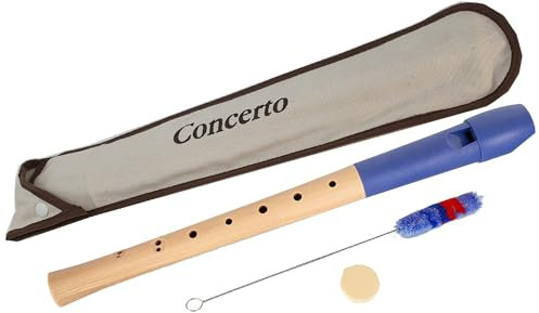 ROCKSTAR - Flauta Dulce Escolar de Madera, Soprano en Do B95852 Conjunto de 2 Piezas, Digitación Alemana, Incluye Funda y Accesorios