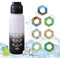 Luft Wasserflasche,mit 7 Geschmack Kapseln,1000 ML Wasserflasche/Trinkflasche/Sportflasche,Große Kapazität,BPA Frei,0% Zucker, für Fitness und Outdoor (G)