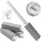 Pumice Stone for Toilet, Toilet Pumice Cleaning Stone with Extra Long Handle, Replaceable Design, 1 Cleaner Handle, 4 Cleaning Stones Refills, Limescale Remover for Kitchen, Bathroom, Pool
