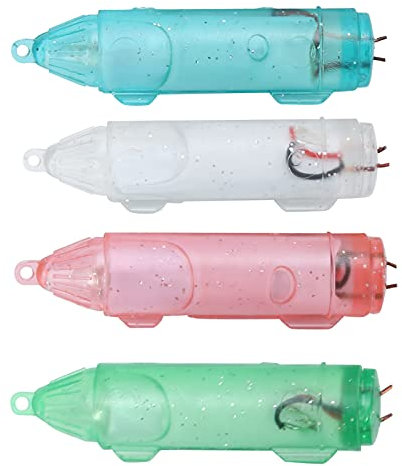 Topyond 4 Stück Angellicht Tiefer Tropfen Angellicht Köderköder LED-Licht Unterwasserköderlampe Wasserdichtes Köderlicht Angelwerkzeug