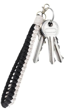 llavero tejido, llavero de pulsera,Pulsera Llavero Pulsera Cordón Llaves Correa Cuerda Bohemia - Llavero Titular Muñequera Multifuncional Colorido para Bolsos Teléfono