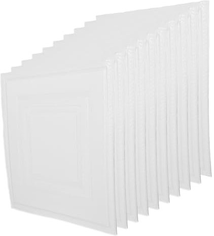 Uonlytech 10 Pièces Autocollants muraux 3D panneau mural décoratif autocollant décoratif brique Papier peint adhésif Autocollant mural D autocollant de brique de mur stickers muraux blanche