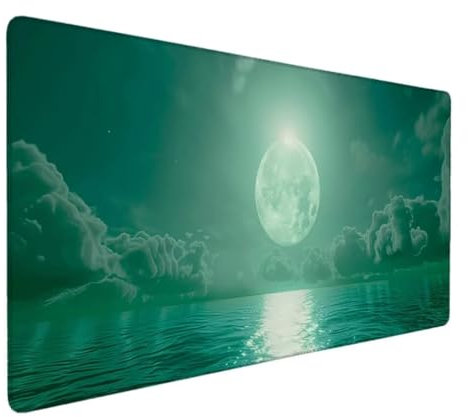 Gaming Mouse Pad Mouse Mat 700 x 300mm, Extra Large Mousepad Non-Slip Rubber Base Computer Keyboard Mat for Gaming, MacBook, PC, Laptop, Desk (Gray, Moon) Ergonomic Mouse Pad Gaming Mouse Pad 9-3
