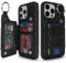 SailorTech Case for iPhone 15 Pro Max Phone Case with Keychain Ring Credit Card Holder for Women, iPhone 15 Pro Max Leather Case Wallet with Kickstand Card Slots Fashionable Case for Men - Black