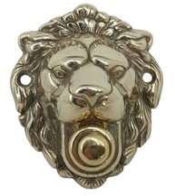 Campanello un 1 pulsante in ottone lucido testa di leone pulsantiera porta ingresso casa