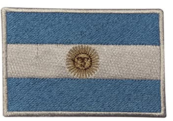 Parche bordado con logotipo de la bandera de Argentina, parche para planchar o coser