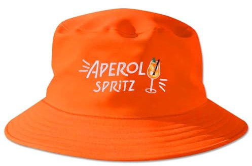 YYSWSAKY Aperol Spritz Hut Aperol Fischerhut Anglerhut Sonnenhut Sommer Buckethut Faltbar Sommer Outdoor Sporthut Unisex Caps Geburtstagsgeschenk zum Angeln Wandern Strandsport Camping