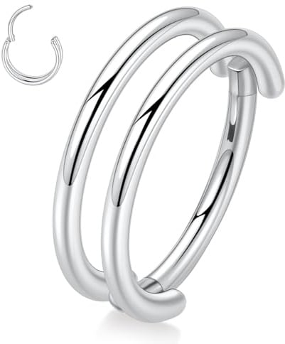 AROWRO 316L Chirurgenstahl Conch Helix Piercing Schmuck Knorpel Hoop Ohrring Septum Ring Nasenring Hoop Rook Lobe Daith Tragus Piercing Schmuck 16G Double/Triple Hoop