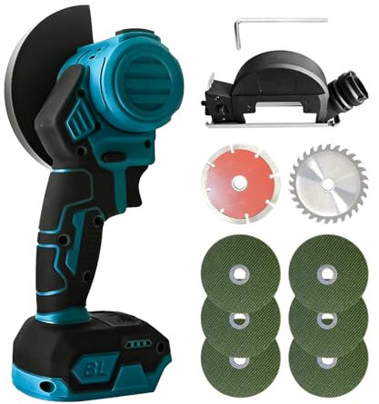 Cordless Angle Grinder for Makita 18V Battery, Adjustable 12000RPM Brushless Angle Grinder Tool, 100mm Disc Diameter, Electric Grinding Machine for Cutting, Grinding, Polishing (with Stand)