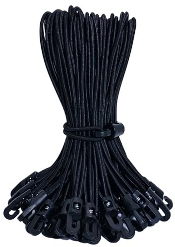 YUNSHANGHE 25 Stück Spanngummi mit Haken, 25cm Expander mit Haken, Gummispanner mit Haken, Multifunktional Planenspanner für Planen Plakate Zelt Banner Pavillions, Schwarz