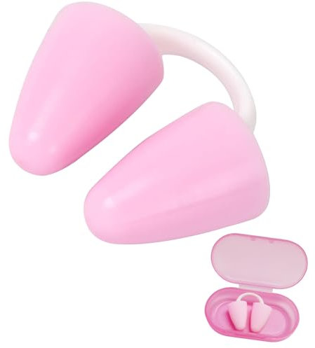 YEAMLTE Bouchons de Nez de Natation,Silicone Pince Nez Natation Adulte Enfant, Réutilisable Protecteur avec Boîte Swim, pour Formation Débutants (Rose, Adulte)