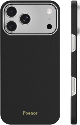 Foenor Aramidfaser-Hülle für iPhone 17 Pro Max, kompatibel mit MagSafe, ultradünne & leichte Hülle für iPhone 17 Pro Max, Kevlar-Aramidfaser mit extrem schlankem Caseless-Gefühl (Twill)