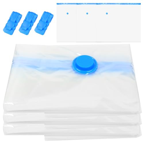 3 Pcs Vacuum Storage BagsVacuum Pack Bags for Clothes, Space Saver Compression Vacuum Bags for Clothing Pillows Duvets Bedding Quilt, Home Storage Organization or Moving or Travel(100 x 120cm)