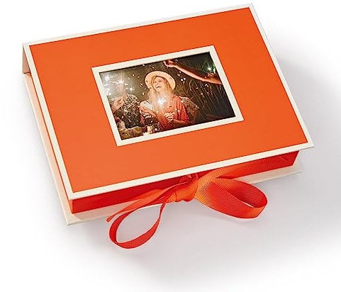 Semikolon 352520 Kleine Fotobox mit Einschubfenster - 20,7 x 15,3 x 4,7 cm - für 13 x 18 cm Fotos - orange orange
